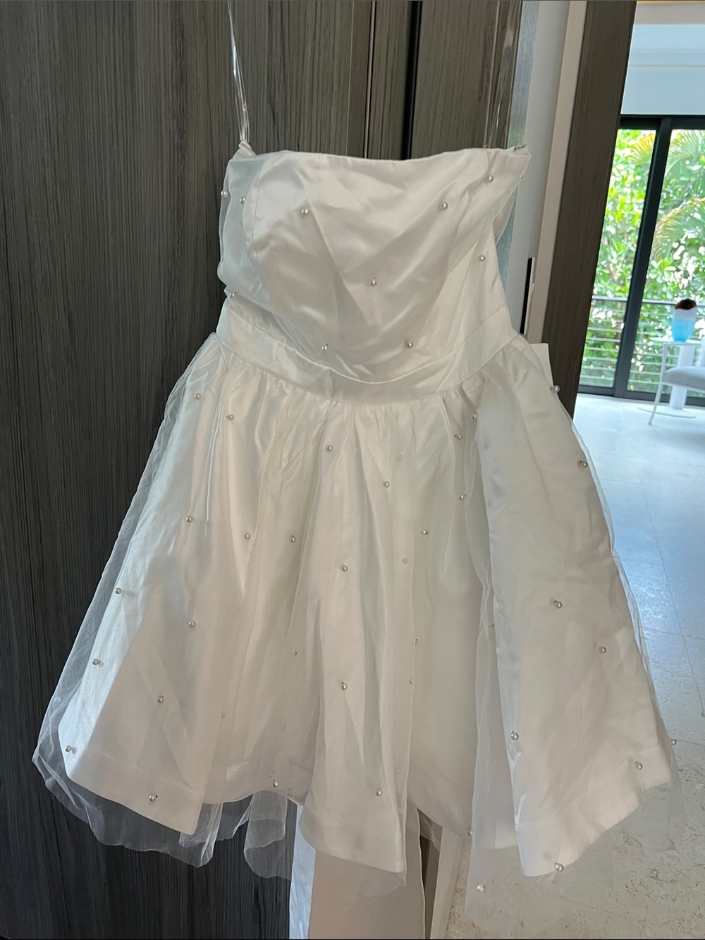 NWT REVOLVE Australia SHOWPO Cailene pearl stud tulle fit flare mini dress US 0 - Picture 12 of 15